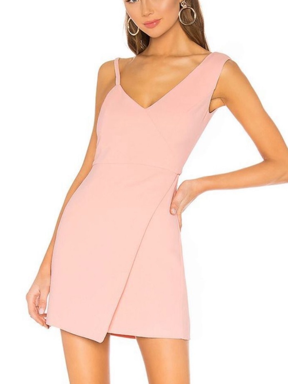 NWT NBD Asymmetrical Adios Mini Dress Size XS Blush Pink